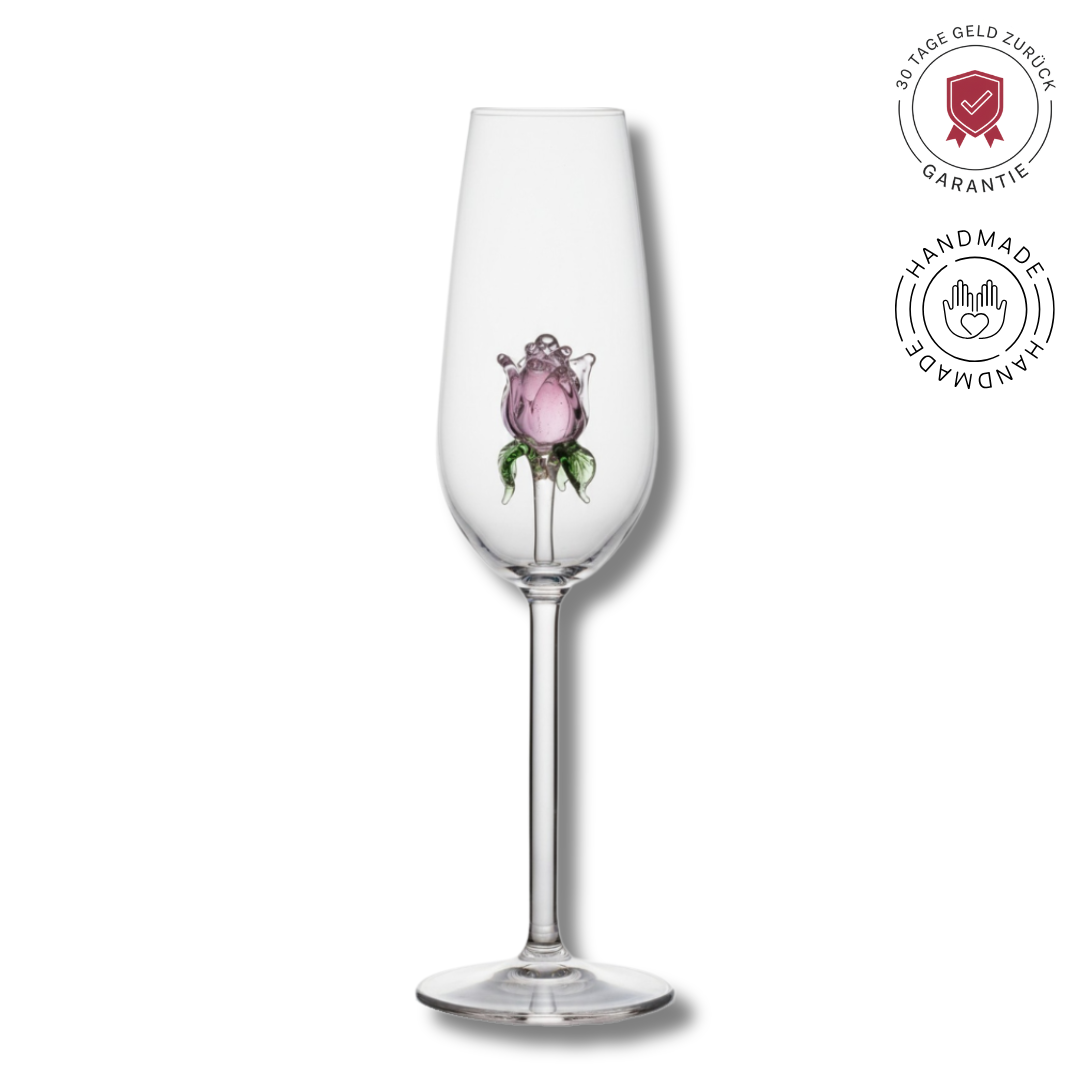 Champagnerglas Roséblüte